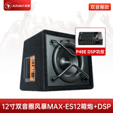 航睿12寸双音圈车载低音炮汽车后备箱有源自带功放音响改装12V24V 双音圈12寸低音炮+DSP+免费安装