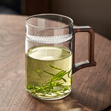 鑫尚铭 玻璃茶杯耐高温茶水分离办公室茶杯个人专用泡茶杯绿茶杯喝茶杯 君茗杯550ml