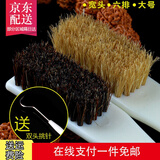 彩荷 文玩刷子包整套金刚星月紫檀核桃橄榄核清洁上油保养套餐 黑白六排猪鬃刷两把(挑针)