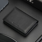 EHREMANN真皮大容量名片夹男士女士商务卡包 多卡位加厚卡片夹 名片盒礼品 黑色