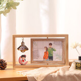 柯凡印象6寸双面创意北欧相框摆台相架带灯卡通小猪像框情侣儿童礼品相框 双面月亮女孩 6寸