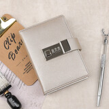 勤得利密码本带锁日记本高颜值文艺复古少女记事本成人A7便携笔记本子日韩创意手账帐本儿童节礼物可定制 A7浅灰色