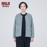 无印良品（MUJI）女式  长毛抓绒 夹克 短款外套女  简约风 BB2NSA3A 浅蓝色 M(160/84A)