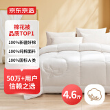 京东京造 100%天然新疆棉花被 纯棉被芯双人被子 春秋被4.6斤2x2.3米