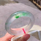 玉施翡翠手镯缅甸A货冰种玉镯紫罗兰阳绿帝王绿玻璃种镯子女士首饰 已联系客服选货，尾款2000