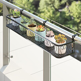 京维美居花架阳台栏杆绿萝多肉花架置物架铁艺悬挂收纳摆放护栏窗台花盆架 圆角设计100*20*12CM