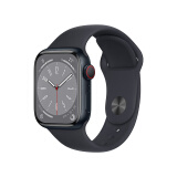 Apple Watch Series 8 智能手表GPS + 蜂窝款41毫米午夜色铝金属表壳午夜色运动型表带eSIM健康手表MNHW3CH/A