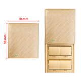 GELAN浴霸开关四开 86型滑盖浴室防水面板16A四合一通用灯暖卫生间开关 四开金色