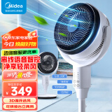 美的（Midea）电风扇 空气循环扇家用立式遥控落地扇涡轮换气扇循环对流3D摇头电扇轻音低噪大风力节能风扇 GAH24LIKE【语音智控 抑菌滤网】