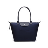 珑骧（LONGCHAMP）新品 女士中号长柄可折叠手提单肩购物袋饺子包托特包女包 2605 598 006 海军蓝色