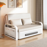 耐誉单人沙发床折叠两用2025新款双人客厅折叠床小户型阳台多功能伸缩 【猫爪免洗】白色 【促销】 沙发床架（30张起发）