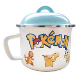 欧丽家 珐琅搪瓷杯国潮风老式搪瓷缸子搪瓷泡面杯茶缸怀旧复古搪瓷杯子  16cm皮卡丘+pp盖