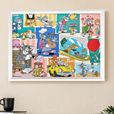 聪派拼图相框空框75x50cm裱框1000片木质框架挂墙装饰家居装饰 白色