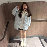 恋的羽绒棉服女2025新款短款学生小个子女生棉衣外套冬季羽棉袄绒服女 韩版加厚蓝色 均码（可备注码数）
