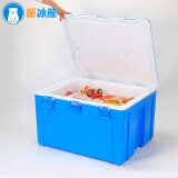 暖冰熊60L80L外卖送餐保温箱摆摊户外33L-45L食品级内胆塑料泡沫保鲜箱 80L蓝色翻盖款