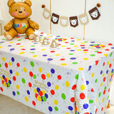 摩多 儿童生日派对一次性桌布宝宝周岁百日装饰加厚peva 彩色气球款