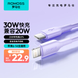 罗马仕苹果数据线Type-c充电线PD快充20W充电器to lightning线适用iPhone14/13ProMax/12/11车载手机 紫