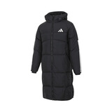 阿迪达斯adidas 男服 保暖长款冬装三条纹休闲连帽羽绒服 JG3840 M