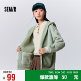 森马（Semir）森马外套女仿羊羔毛摇粒绒慵懒宽松冬连帽两面穿夹克109723108008