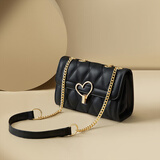 红蜻蜓包包女包时尚链条单肩包百搭女士斜挎包送老婆女朋友七夕礼物 黑色