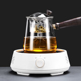 SYANF全自动煮茶器玻璃壶煮茶炉蒸汽煮茶壶迷你电陶炉家用煮茶炉花茶壶 2-原塑白芷炉+三角煮茶壶 900ml