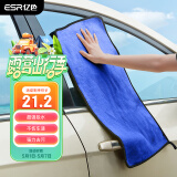 亿色（ESR）洗车毛巾擦车布吸水抹布超细纤维加厚珊瑚绒两条装30*60+30*30