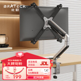 Brateck北弧显示器支架 无孔显示器支架 E350陨石灰+APE21晶体黑