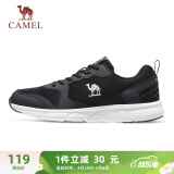 骆驼（CAMEL）网面透气跑步女鞋轻量健步运动鞋子  CD2223L6852 黑色 37