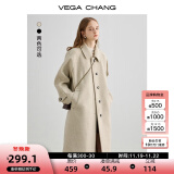 VEGA CHANG毛呢大衣女中长款2024冬新款爱心扣高级感外套 燕麦色 XS