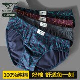 七匹狼男士内裤纯棉抗菌三角裤中青年夏季薄款全棉短裤中腰男式性感裤衩 【升级抗菌字母印花】 4条 3XL (腰围2.8-2.9尺 160-180斤)