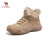 骆驼（CAMEL）工装靴女休闲厚底高帮鞋登山鞋马丁靴 L24W283645 卡其(加绒) 39