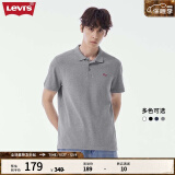 Levi's李维斯情侣同款短袖POLO衫休闲商务时尚轻薄舒适 灰色0002 XL