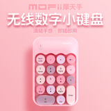 摩天手 X910 无线笔记本数字小键盘 USB无线键盘 迷你财务会计键盘 银行键盘 粉色混彩