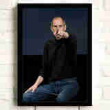 狼天影 史蒂夫乔布斯海报励志墙贴画名言苹果企业家装饰画贴纸可定制 乔布斯02 40*60cm框+画