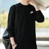 耐克（NIKE）卫衣男2024冬季新款时尚休闲针织套头衫潮舒适上衣BV2667 BV2667-010/黑色/白小勾 S