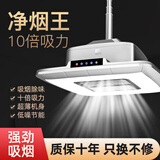 飞稳棋牌室吸烟灯升降吊灯空气净化器茶楼馆房桌麻将机专用抽烟灯 工程性价款_烟灰色（冲量） 自行安装