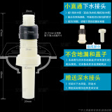 艾润不锈钢双用地漏盖板无碗洗衣机两用盖片盖子下水三通弯头直通接头 小直通(附深水接头)