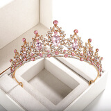 逸妍皇冠头饰儿童公主高端发箍演出生日精致女童玩具手工高端王冠礼物