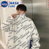 NASALIKE羊羔毛棉衣情侣棉衣男冬季痞帅羽绒棉服ins港风两面穿PU皮厚外套 越颠者D04 双面穿内外都白色 3XL（155斤-210斤）