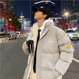 凡迪时尚假两件棉服男士冬季外套棉衣男新款潮牌衣服保暖棉衣棉袄休闲情侣 卡其色 L （100-120斤左右）