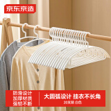 京东京造 衣架无痕晾衣架子塑料衣挂干湿两用衣撑家用晒衣服架防滑20个白