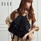 ELLE女包大容量旅行双肩书包电脑包初高中生情人节新年礼物23207黑