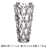 BOHEMIA 捷克进口桑巴水晶玻璃玫瑰百合花瓶描金台面居家花瓶送礼摆件 矮款透明（捷克原装进口）