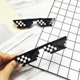 石话石说 马赛克眼镜靓仔蹦迪佬二次元社会人像素马赛克恶搞搞笑抖音墨镜 黑色 小马赛克