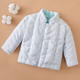 棉谷朵宝宝纯棉花手工棉袄男女宝宝居家服冬季加厚保暖幼儿小孩童装棉衣 蓝色条纹 90cm