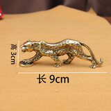 趣佳阁黄铜踩钱豹金钱豹办公室茶桌茶宠铜豹子摆件工艺品黄铜手把件 大号-踩钱豹 重约78.3g