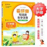 小学生看拼音写词语生字注音 三年级上册 与小学语文教材课本同步使用 巩固训练 夯实语文基础 语文生字词一课一练 自主学习 彩色印刷 大字 宽行距
