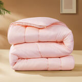 富安娜家纺 被子秋冬学生宿舍单人双人冬厚被二合一被春秋被芯 【冬被】粉色(七孔抗菌款) 230*229cm
