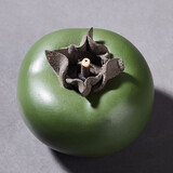 容山堂紫砂小柿子茶宠摆件事事如意家用可养功夫茶具茶桌茶玩配件 紫砂仿生茶宠摆件-翠青