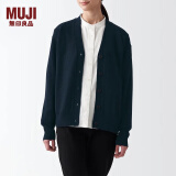 无印良品 MUJI 女式 美利奴羊毛中针距V领开衫针织毛衣秋冬款女装上衣外套 黑色 S (155/80A)